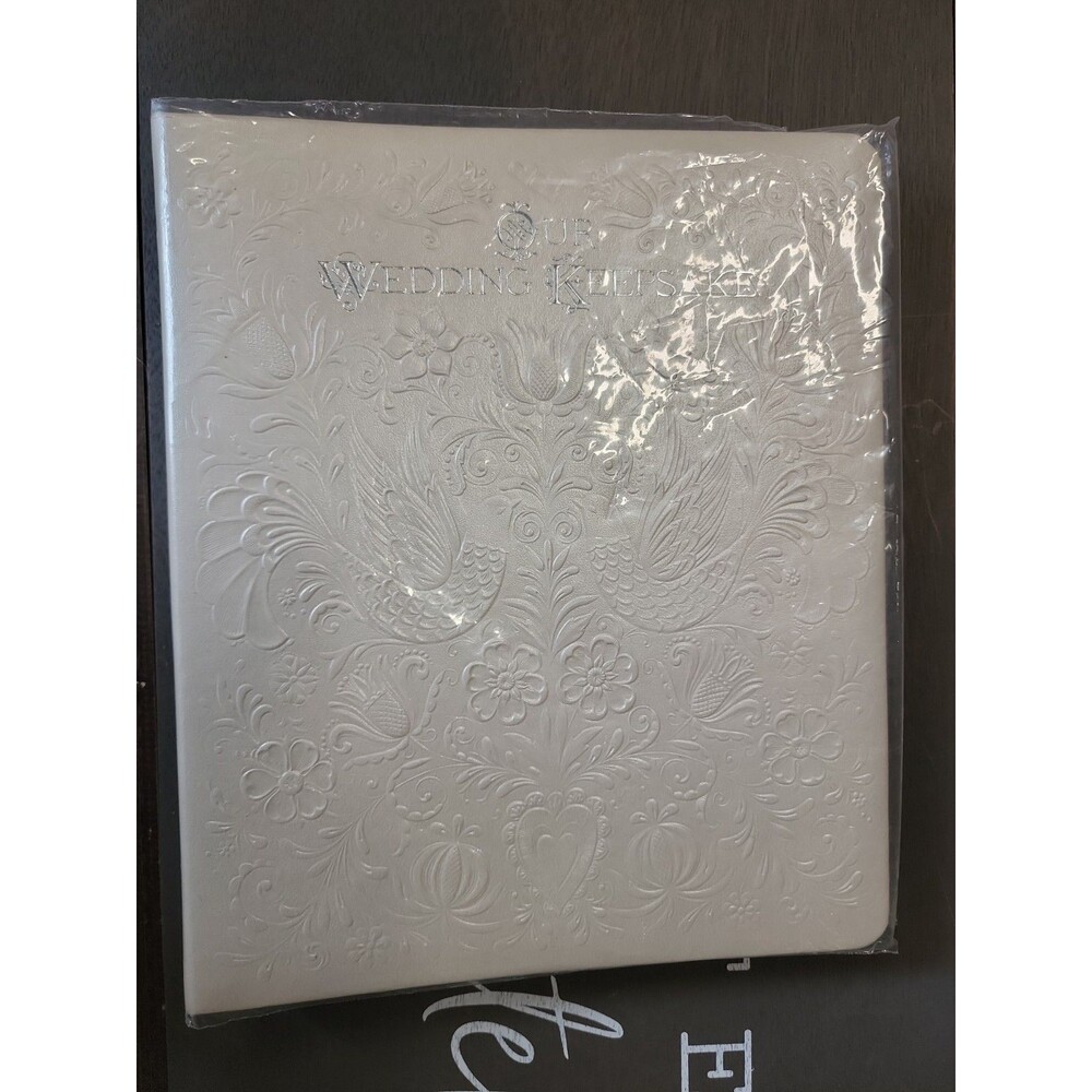 Hallmark Vintage Wedding Album White Embossed Cover READ
